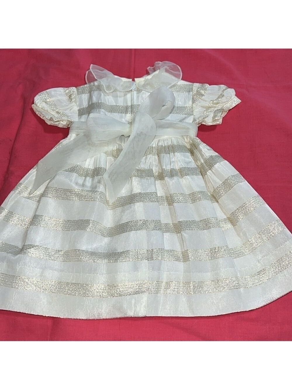 SYLVIA WHYTE for Neiman-Marcus 2T special occasion dress. Ivory, gold and silver - Picture 2 of 10